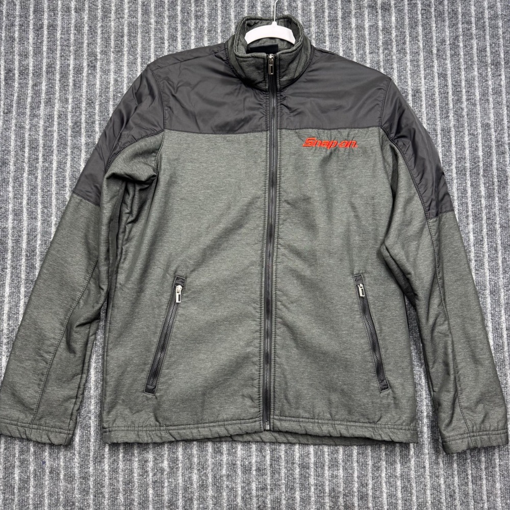 Fossa Mens Snap-on Tools Jacket S Grey Black Full Zip Fleece Lined Softshell